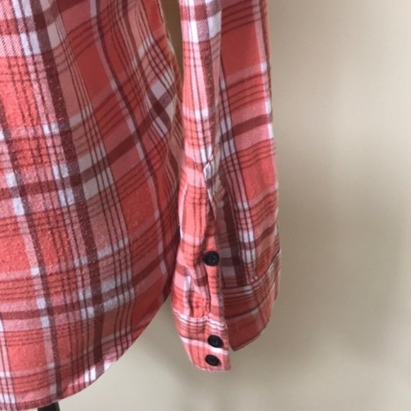 💖MEGA SALE💖Hurley Women’s Long Sleeve Shirt  Peach 🍑 White ALSU00271 - Picture 6 of 8